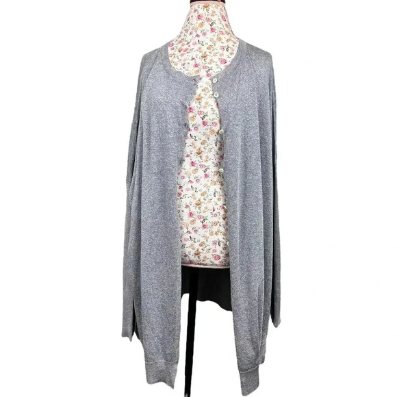 Malloni Sweaters - NWT Malloni Oversized Cardigan Lightweight Gray Sweater Flax Blend size Small